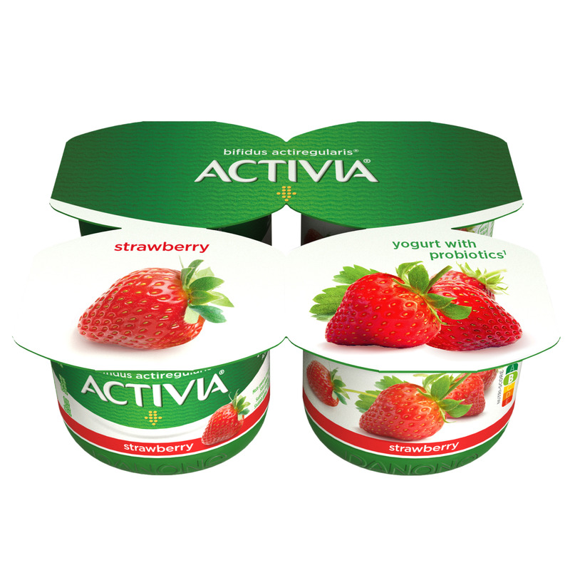 Jogurt maasika, ACTIVIA, 4 x 120 g