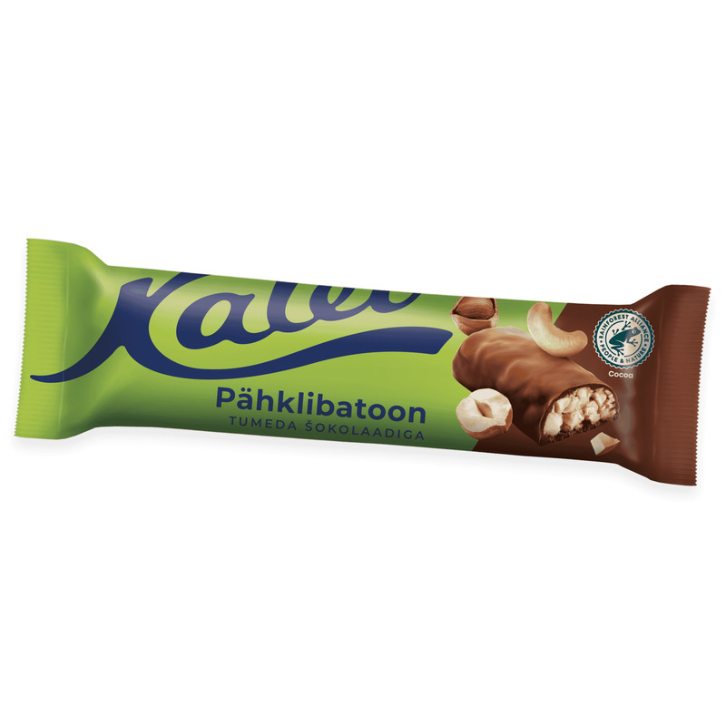 Pähklibatoon tumedas šokolaadis, KALEV, 40 g