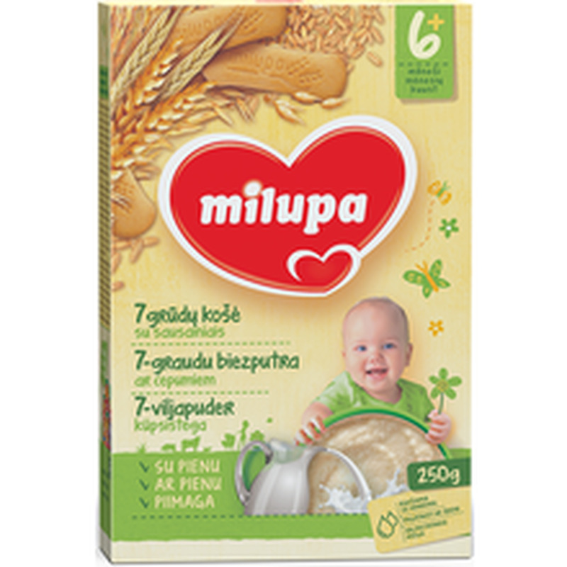 7-viljapuder küpsistega, 6K+, MILUPA, 250 g