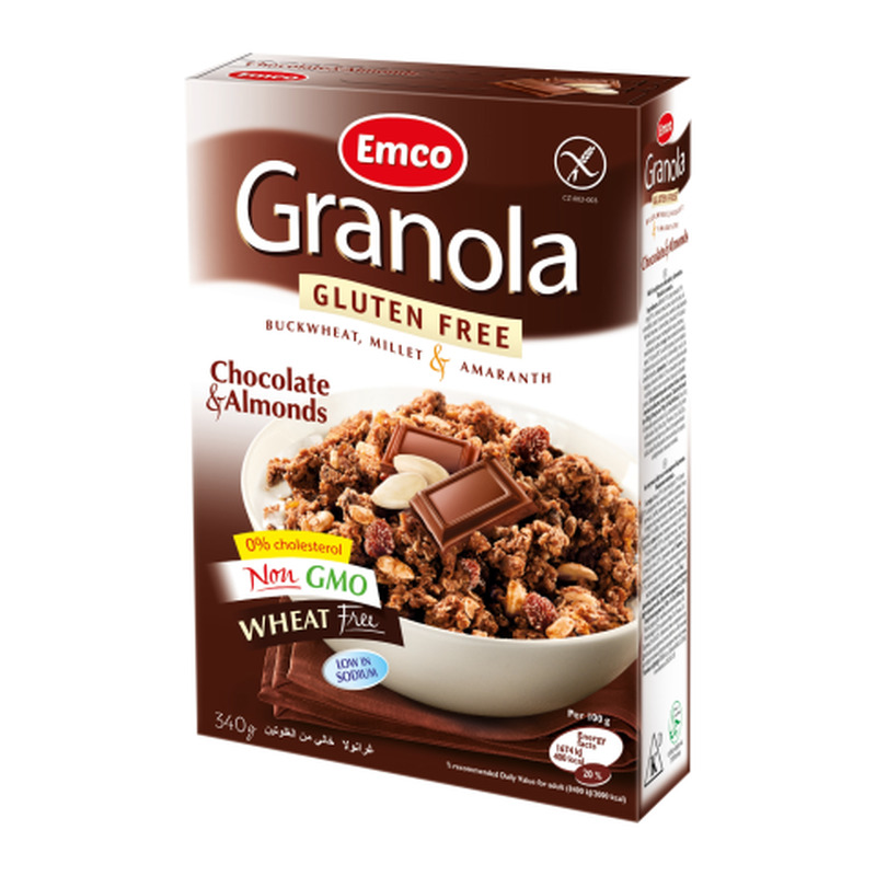 Müsli šokolaadi ja mandlitega, EMCO, 340 g