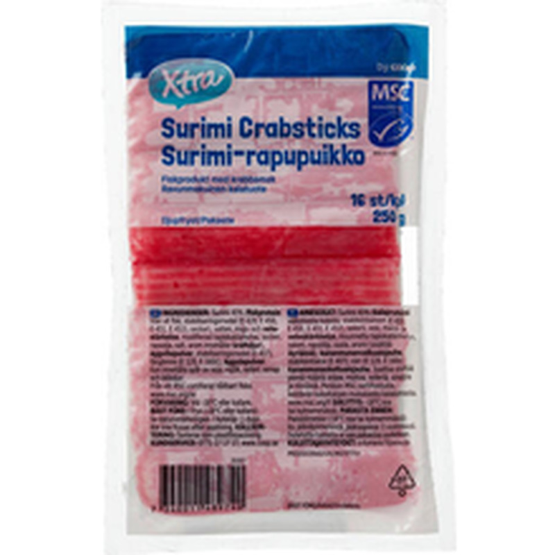 X-tra külmutatud surimi pulgad, 250 g