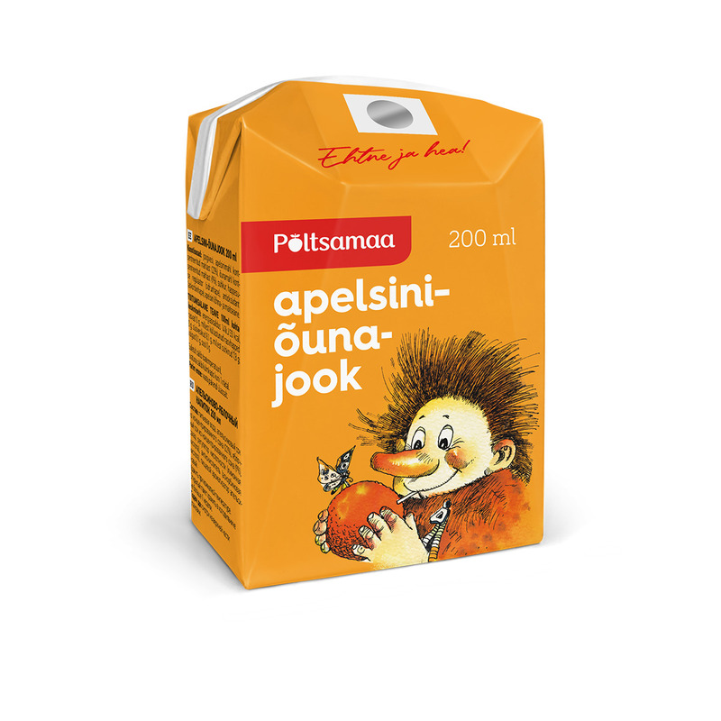 Apelsini-õunajook kõrrega, PÕLTSAMAA, 200 ml