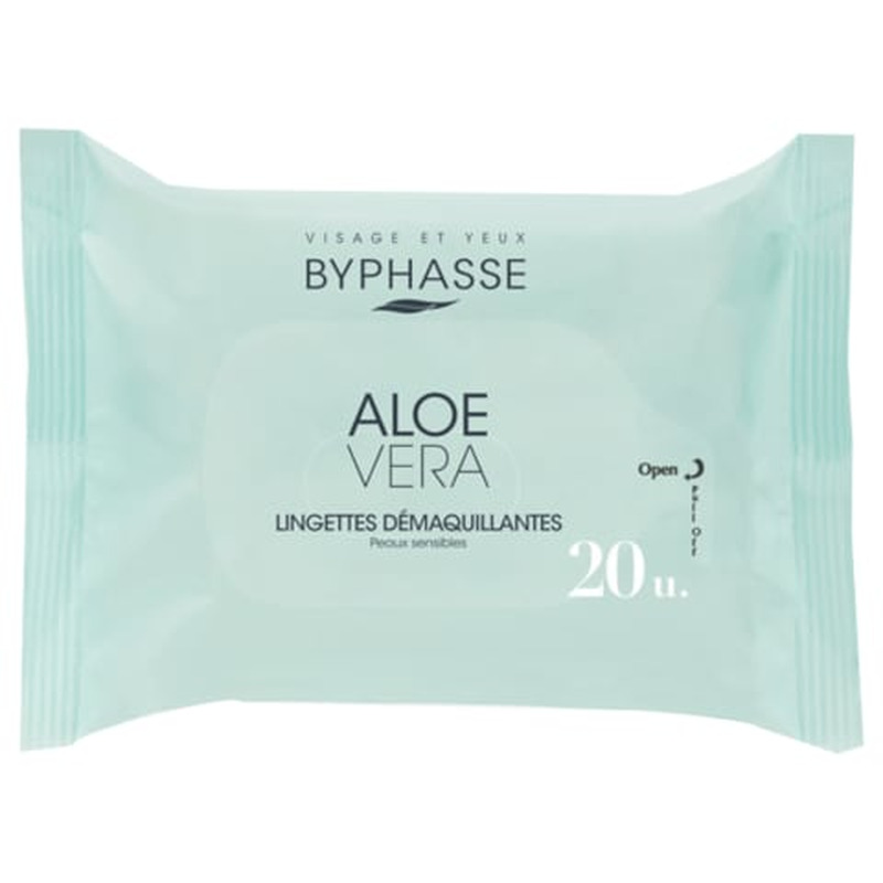 Meigieemaldussalvrätikud Byphasse Aloe Vera, tundlikule nahale 20tk