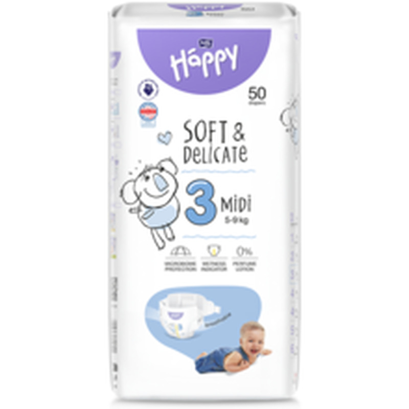 Bella Baby Happy Midi teipmähkmed 3, 5-9kg 50tk