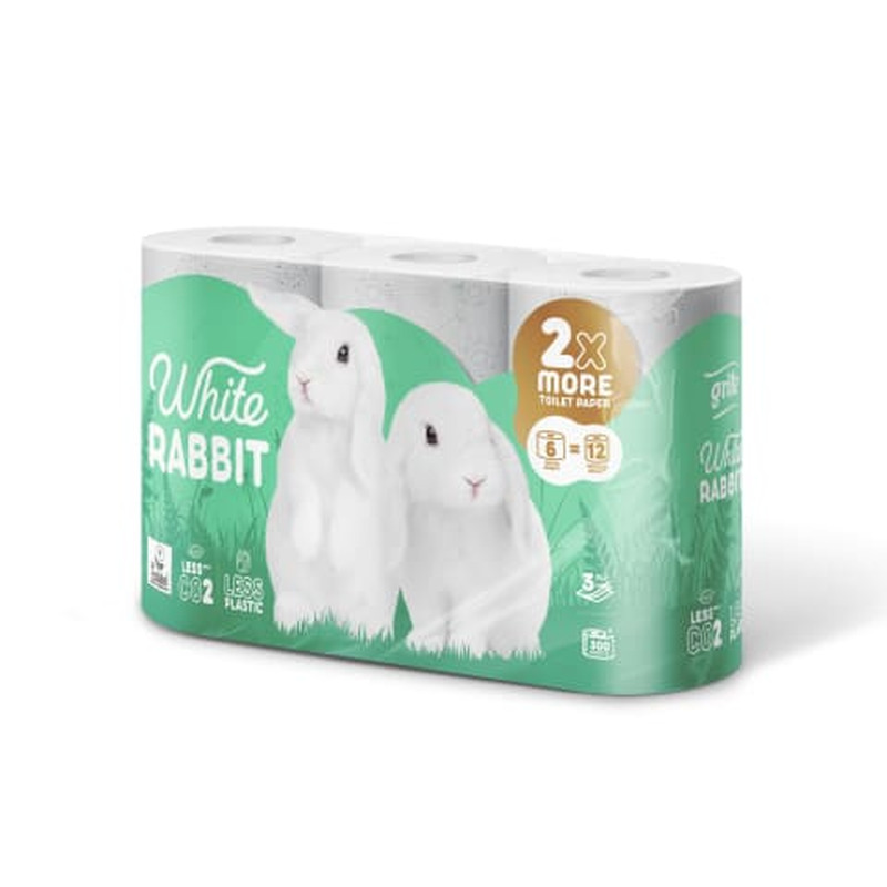 Tualettpaber GRITE WHITE RABBIT 6r.