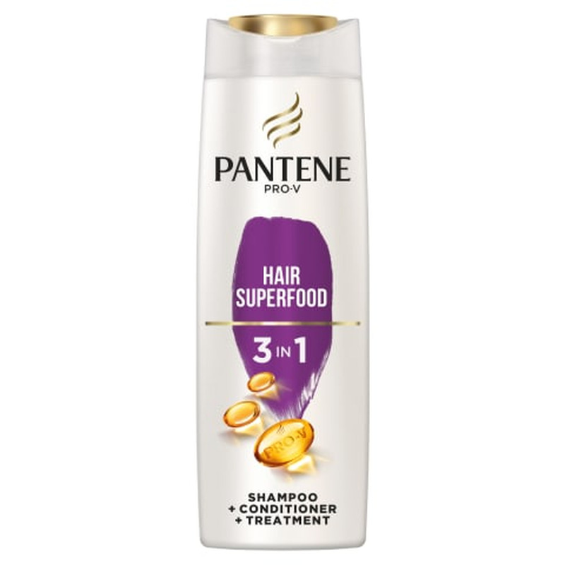 Šampoon Pantene Superfood normaalsetele juustele 3in1 360ml