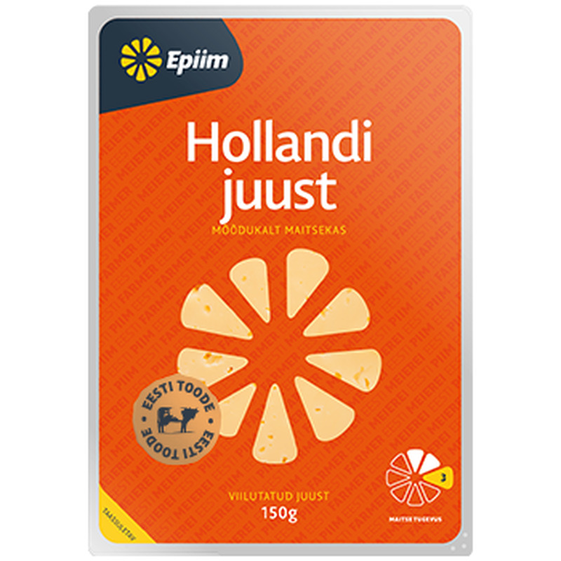 Hollandi juust viilutatud, E-PIIM, 150 g