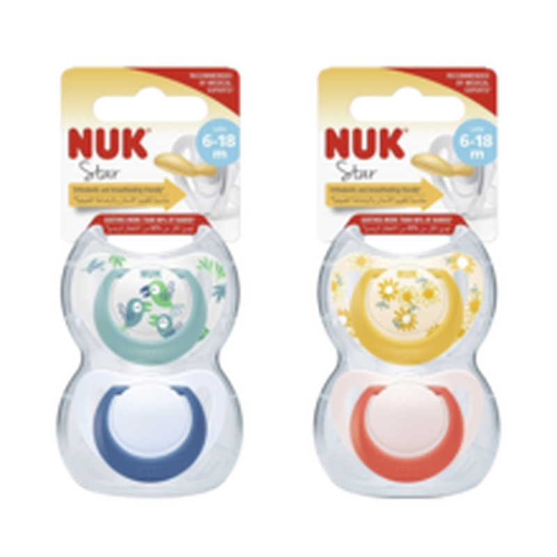 NUK Soother Star lateksist lutt, 6-18 eluukud, 2 tk