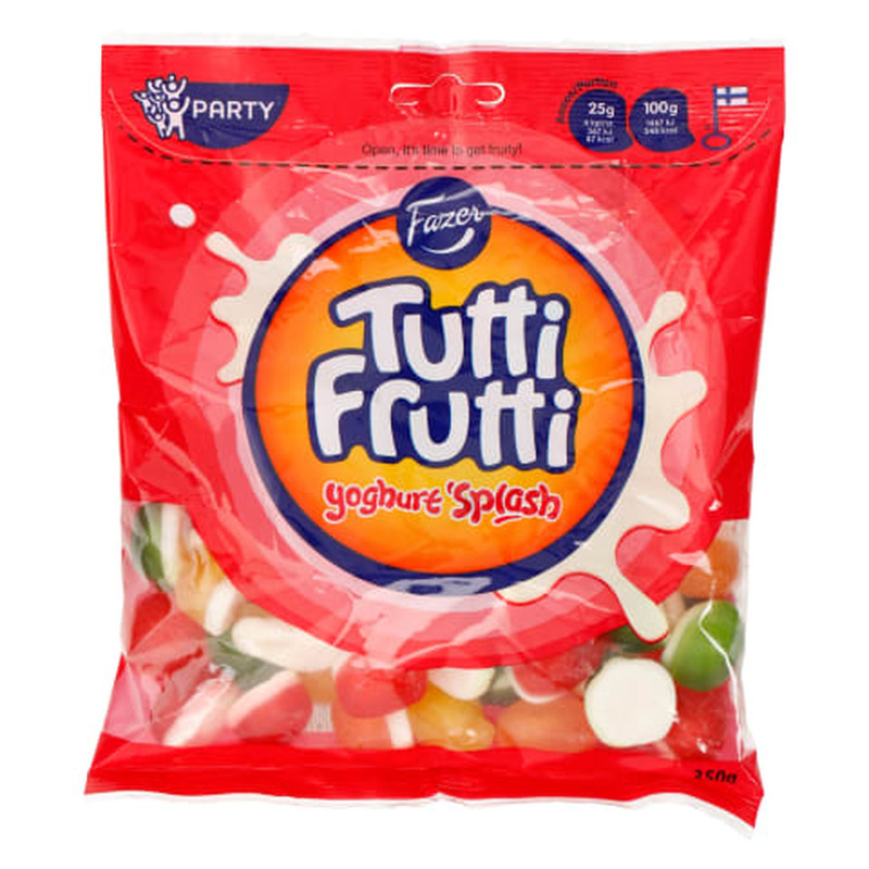 Kummikommid Fazer Tutti Frutti Yoghurt Splash 350g