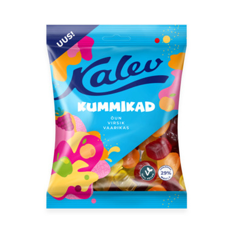 KASTIPAKKUMINE – Kalev Kummikad vegan kummikommide segu 120g x 30tk