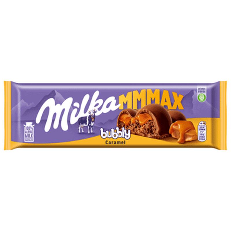 Piimašokolaad Bubbly Caramel, MILKA, 250 g