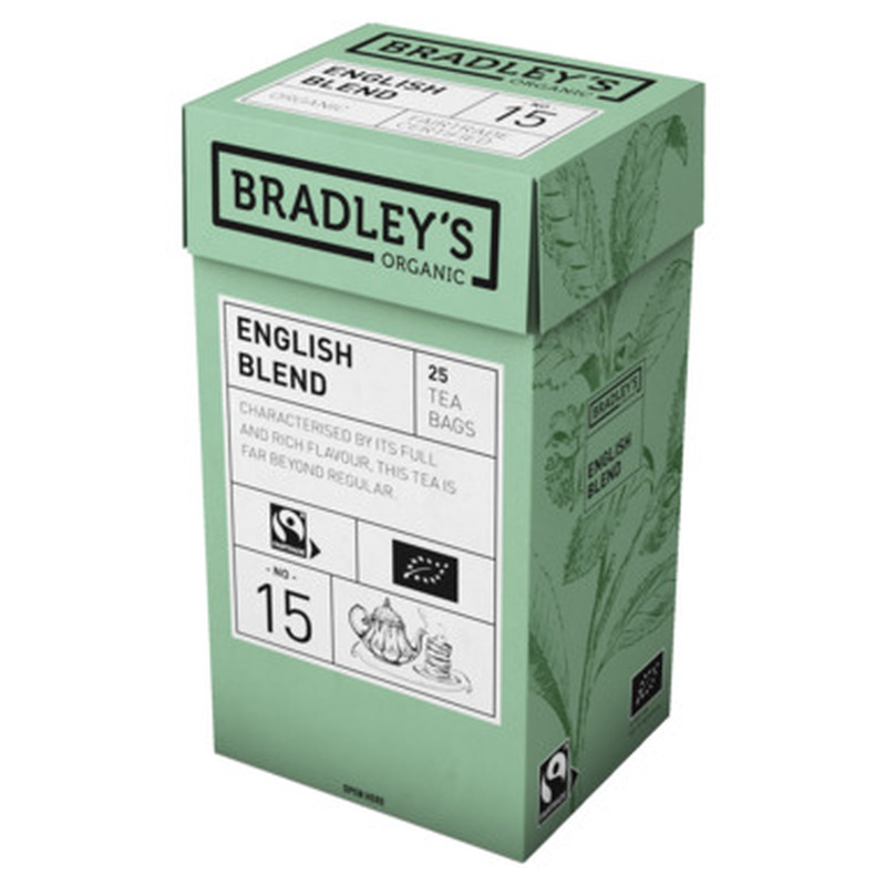 BRADLEY'S Organic Must tee English Blend 25x2g (ümbrik)