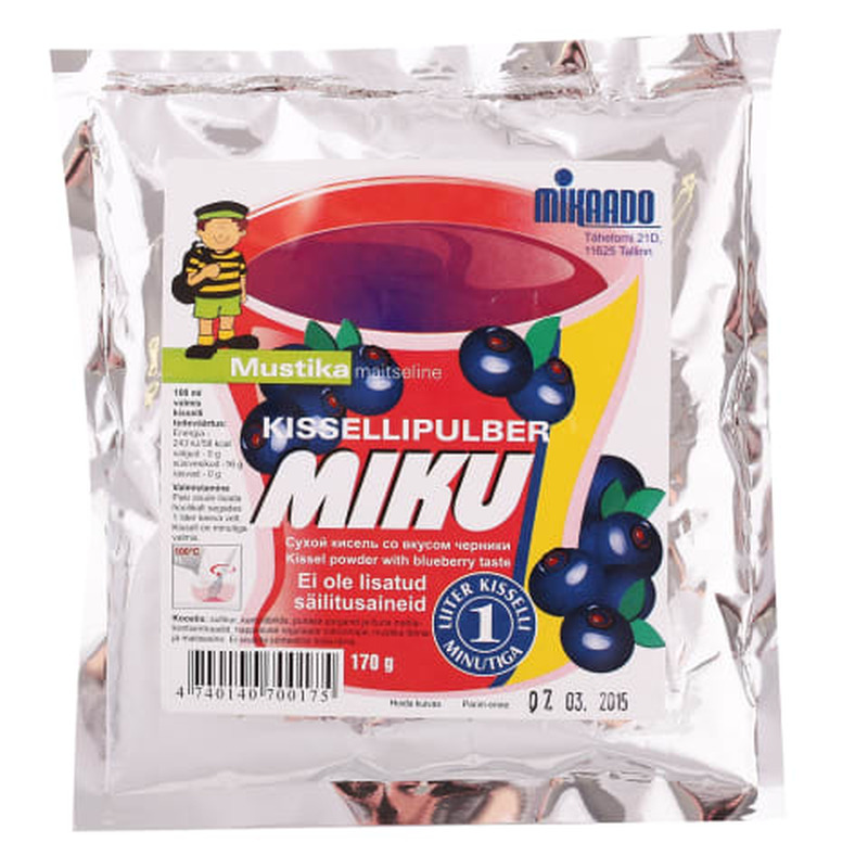 Kissellipulber mustikamaitseline Mikaado 170g