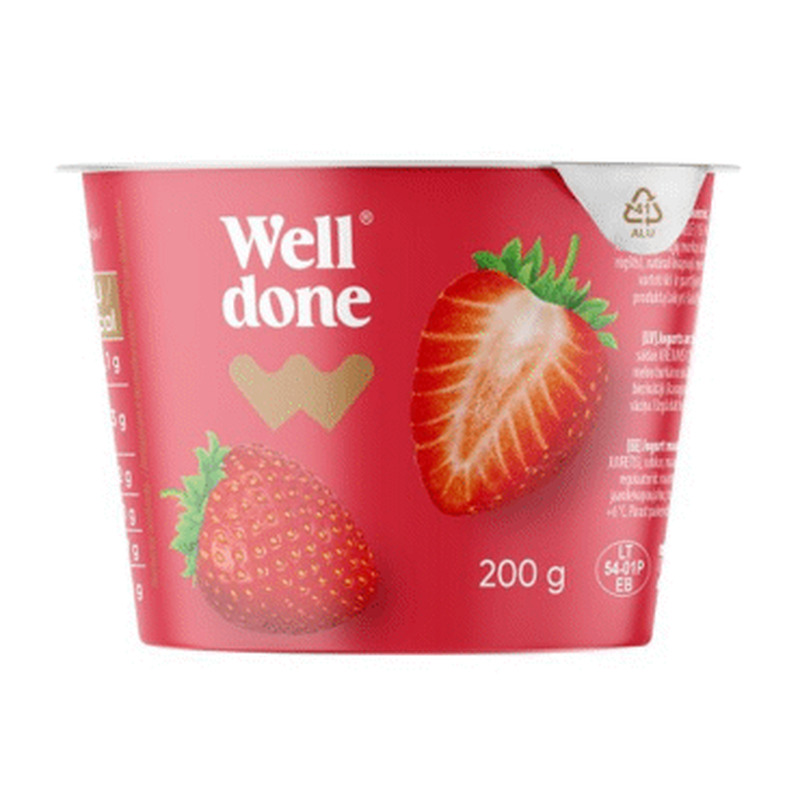 Jogurt WELL DONE maasika, 200g