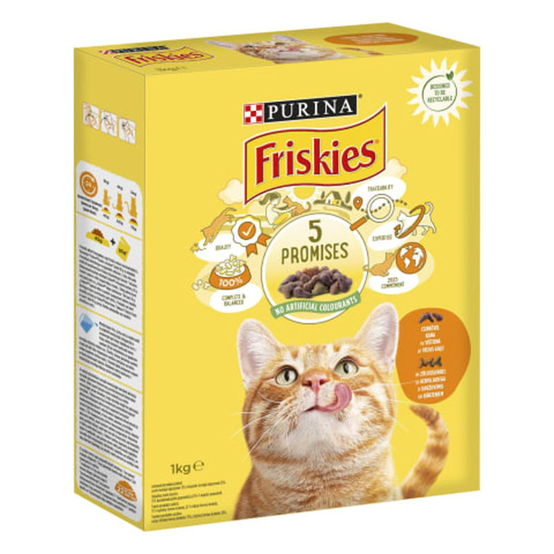 Kassisööt Friskies kanam.-juur. kuiv 1kg