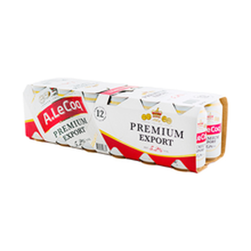 Õlu Premium Export 5,2% 12-pakk, A. LE COQ, 12x330 ml purk