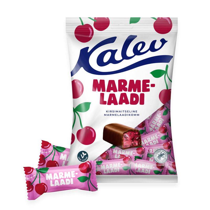 Marmelaadikomm kirsimaitseline, KALEV, 175 g