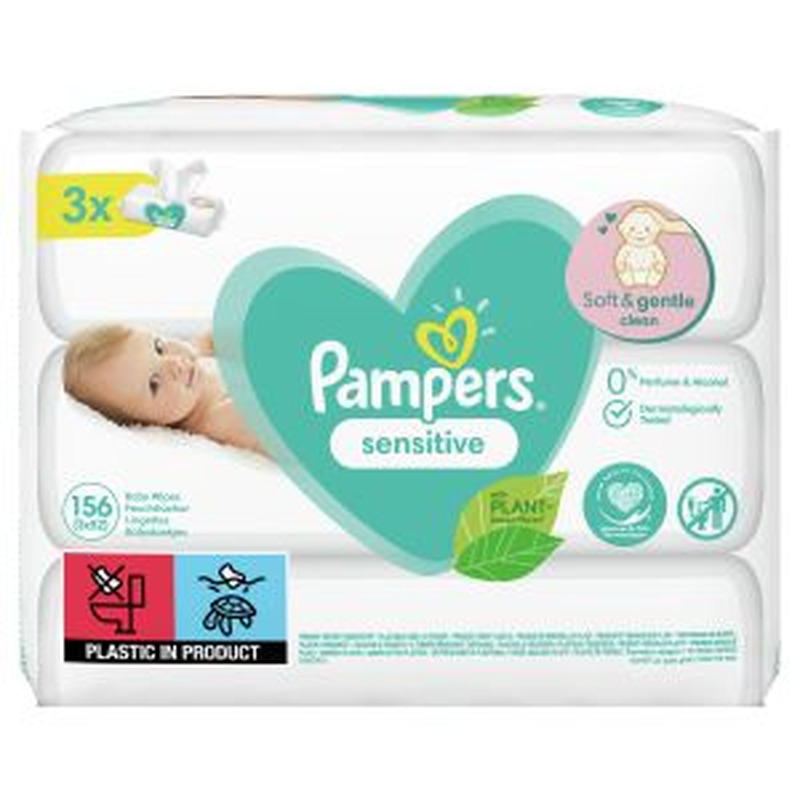 Pampers Sensitive Trio niisked salvrätikud 156tk