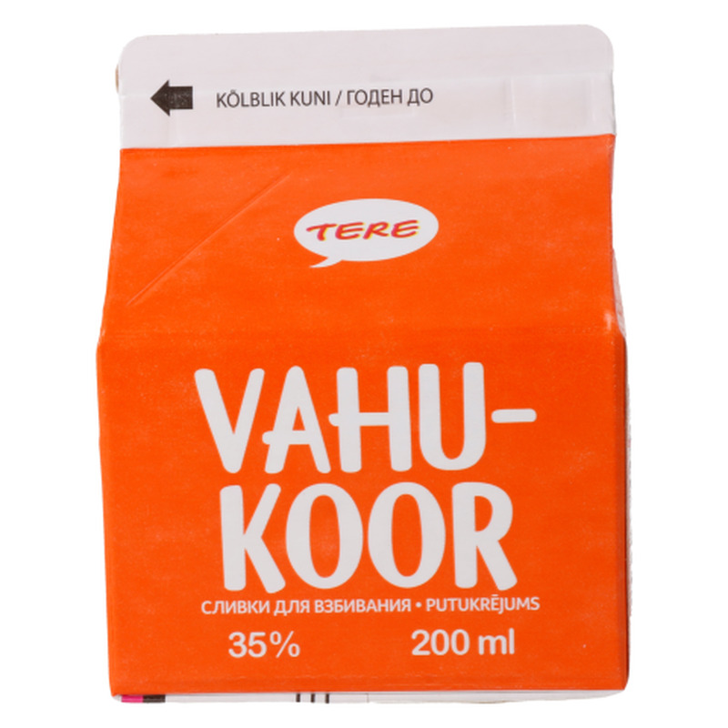 Vahukoor laktoosivaba 35% Tere 200ml