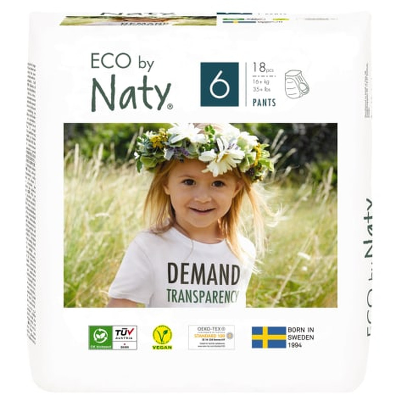 Püksmähkmed Eco by Naty xl (6) 16+ kg 18 tk