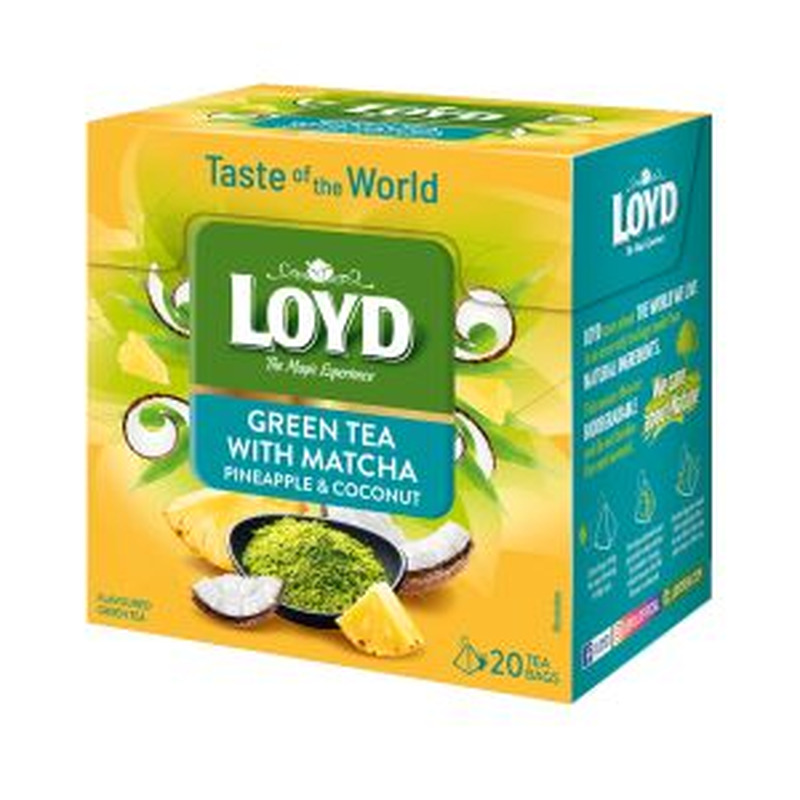 Loyd Tea Of The World roheline tee 20*1.5g matcha,ananass,kookos