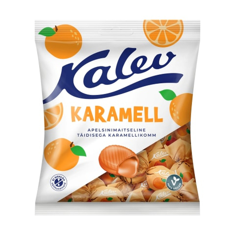 Apelsinimaitseline täidisega karamell Kalev 120g