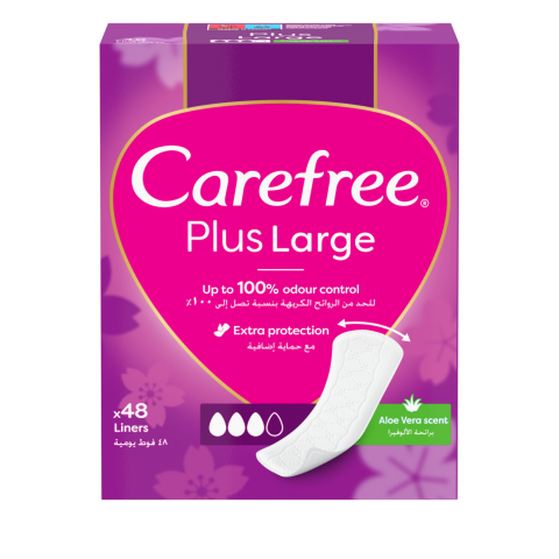 Hügieenisidemed Carefree Plus Large Aloe 48tk