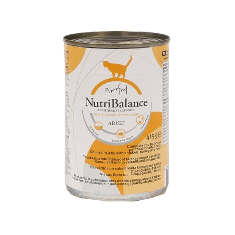 Kassisööt Nutribalance kaluni, kana ja veiselihaga 415g