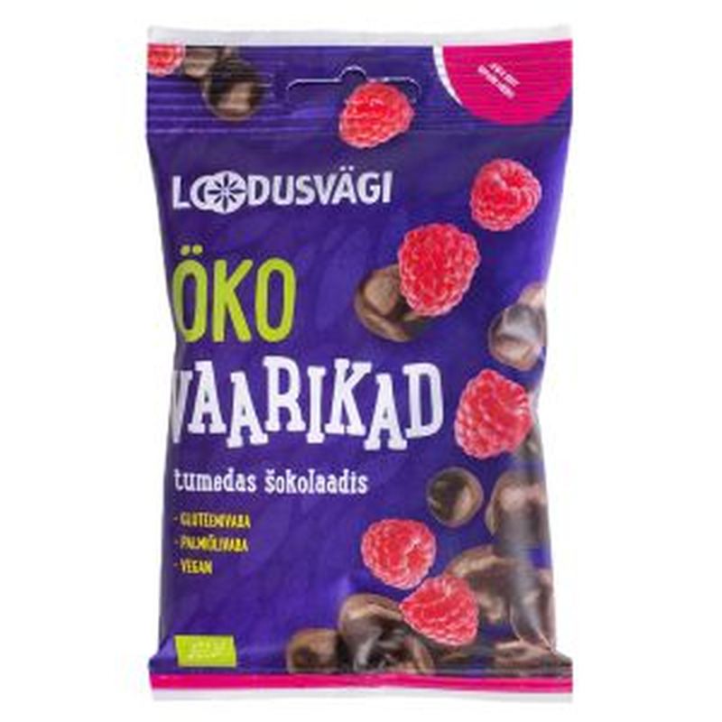 Loodusvägi Öko vaarikad tumedas šokolaadis 50g