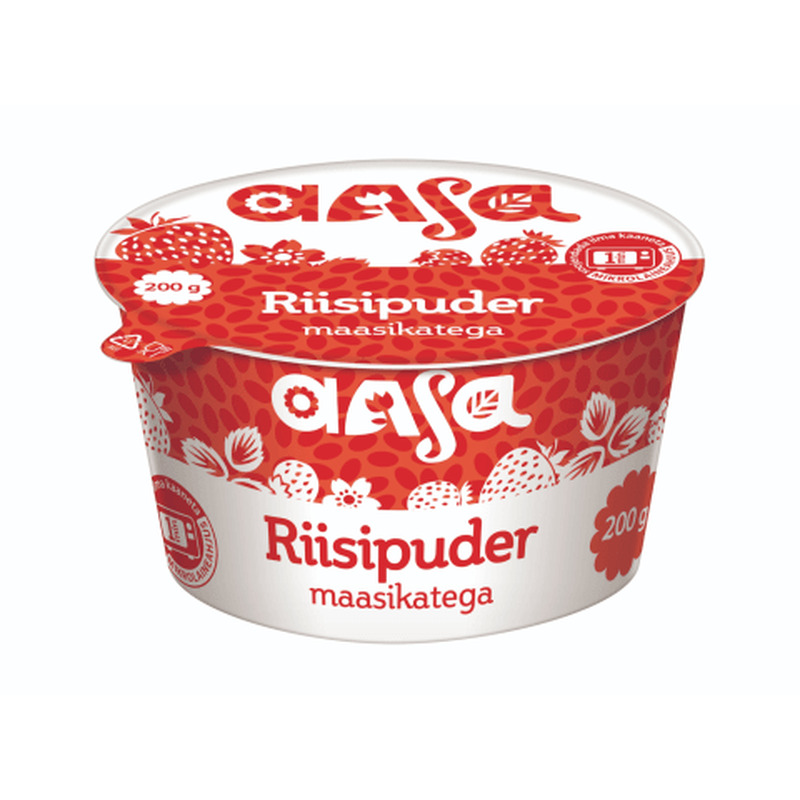 Riisipuder maasikatega 6% AASA 200g