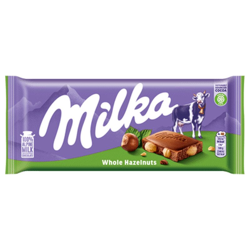 Piimašokolaad täispähklitega MILKA,100g