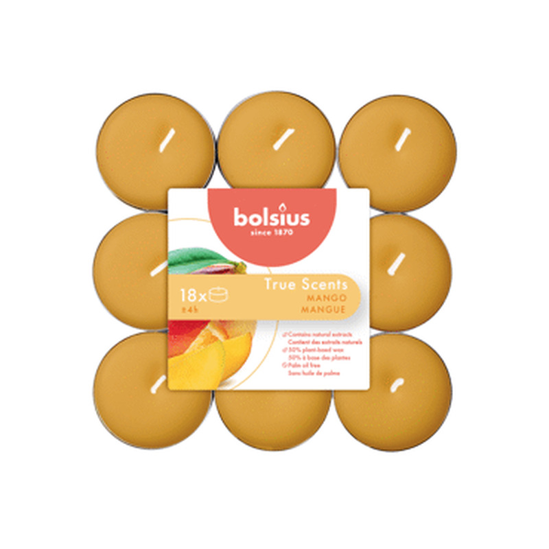 Lõhnateeküünlad BOLSIUS, 18tk, mango