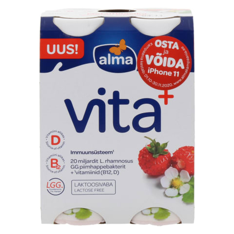 Jogurtijook metsmaasika Alma Vita+ 4x100g