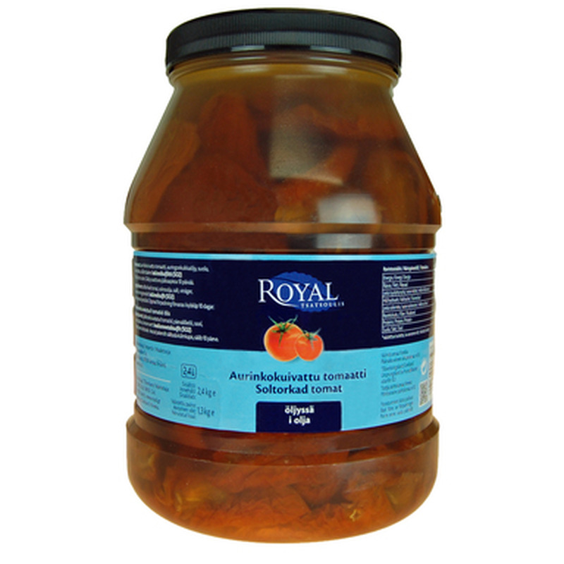 ROYAL Päikesekuivatatud tomatid päevalilleõlis 2,4kg (plast)