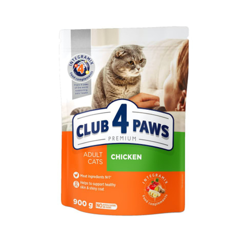 Kassisööt kuiv kanaga Club 4 Paws Premium 900g