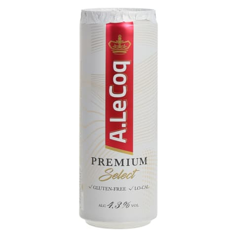 Õlu A. Le Coq Premium Select 4,3%vol 0,355l purk