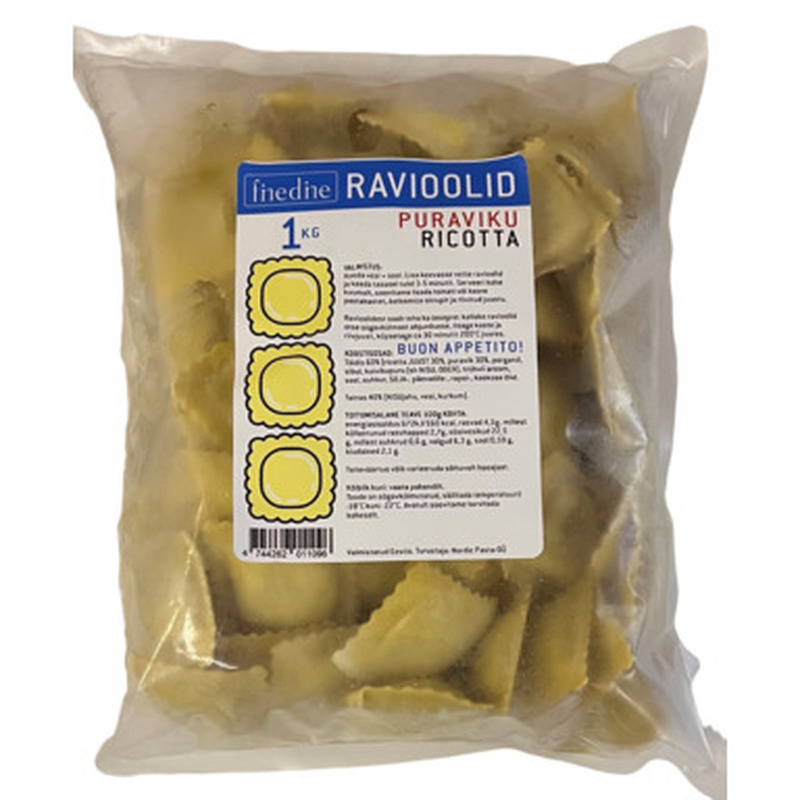 FINEDINE Puraviku-ricotta ravioolid 1kg (külmut.)