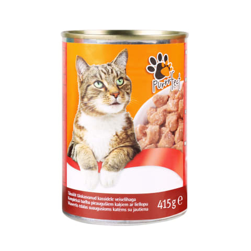 Kassisööt Purrrfect lihaga konserv 415g