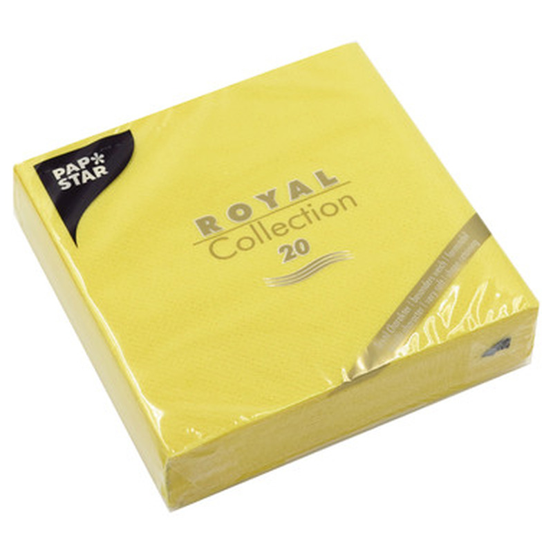 PAPSTAR Royal Salvrätikud 25x25cm 20tk (1 kihiline, kollane)