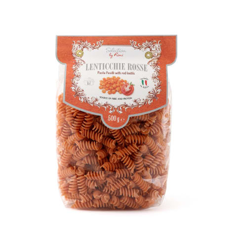 Makaronid punaste läätsedega Fusilli Selection by Rimi 500g