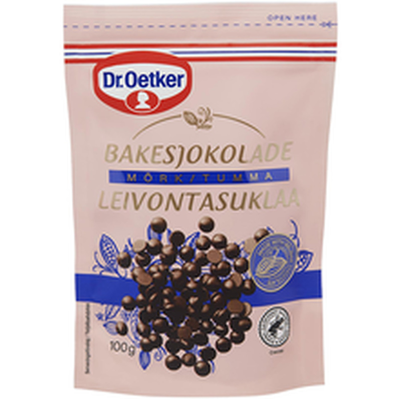 Dr. Oetker tumeda šokolaadi nööbid küpsetamiseks 100 g