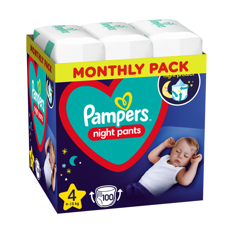 Pampers Night Pants Püksmähkmed, Suurus 4, 100 Mähet, 9kg-15kg