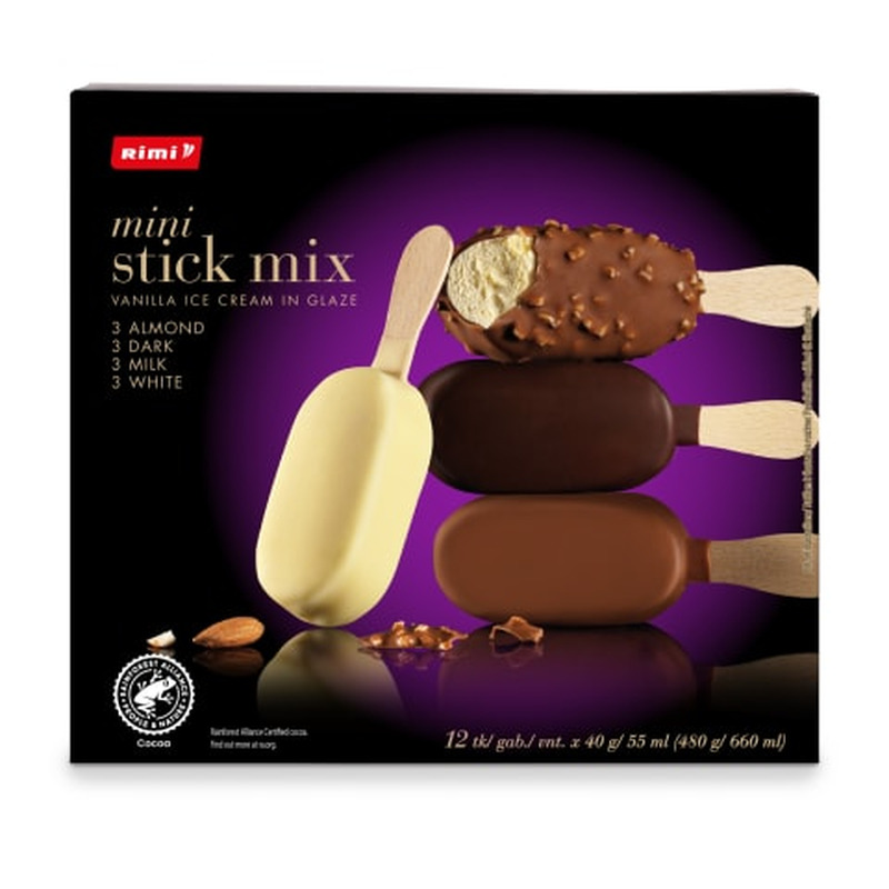 Jäätis Rimi mini stick mix 12x40g/55ml 480g/660ml