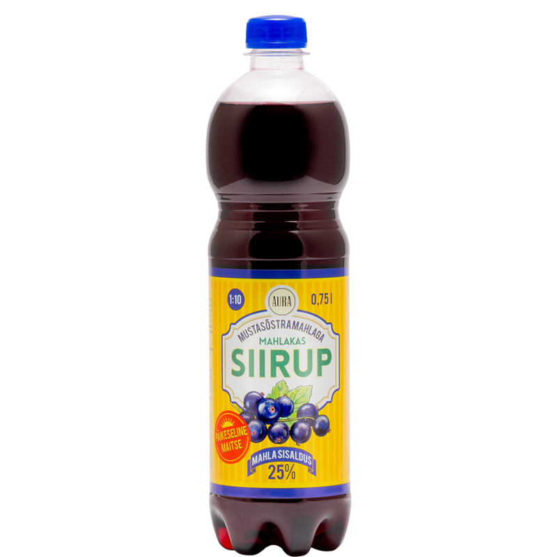 Mustasõstramahlaga siirup, AURA SIIRUP, 750 ml