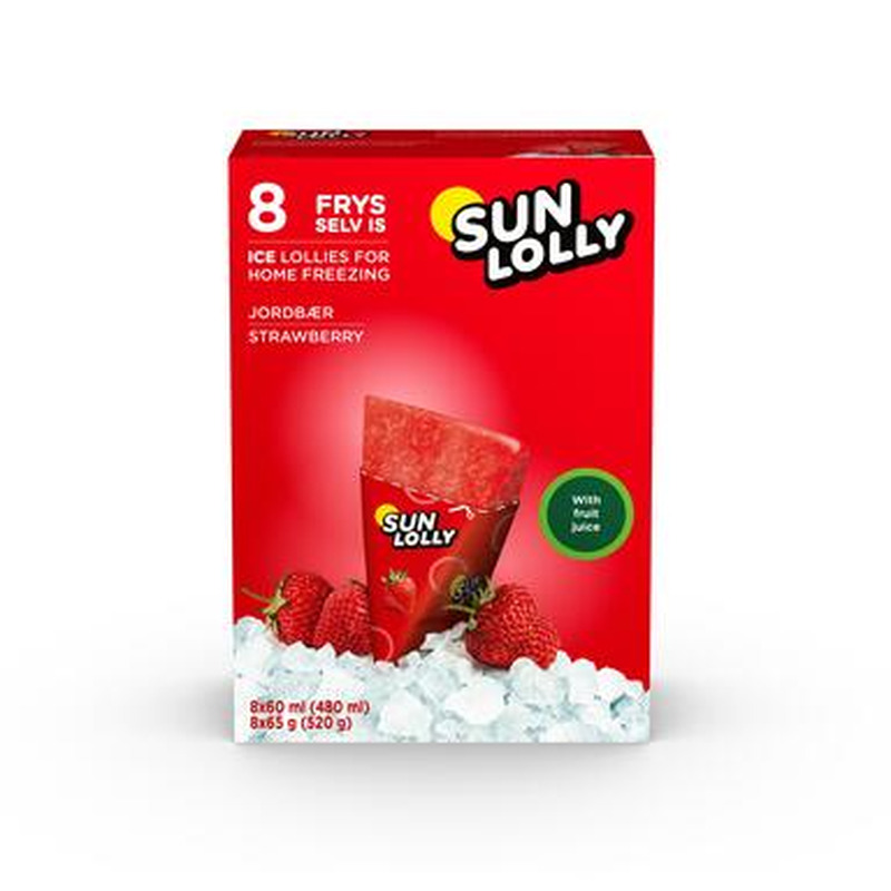 SUN LOLLY Mahlajääpulgad maasika 8x60 ml