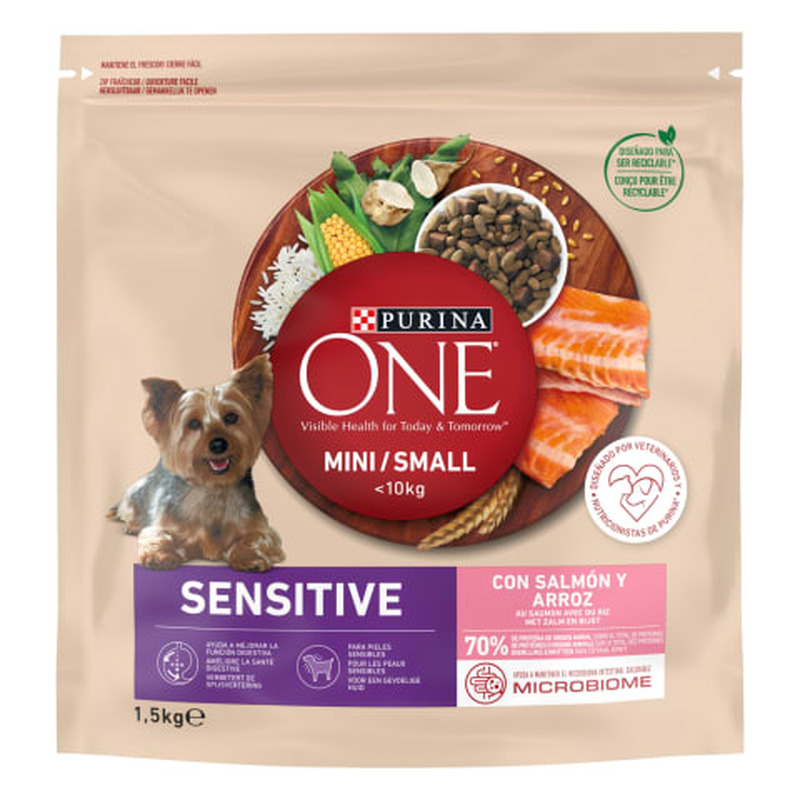 Kuivtoit koertele Purina One Mini/Small Sensitive lõhega 1,5 kg