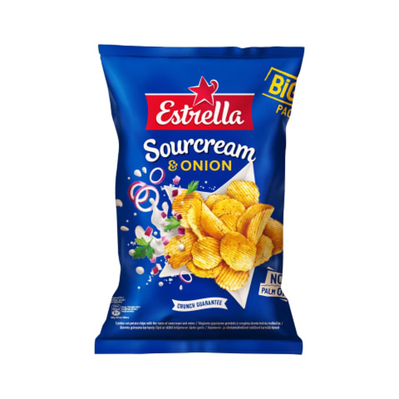 Kartulikrõpsud Estrella hapukoore-sibula 180g