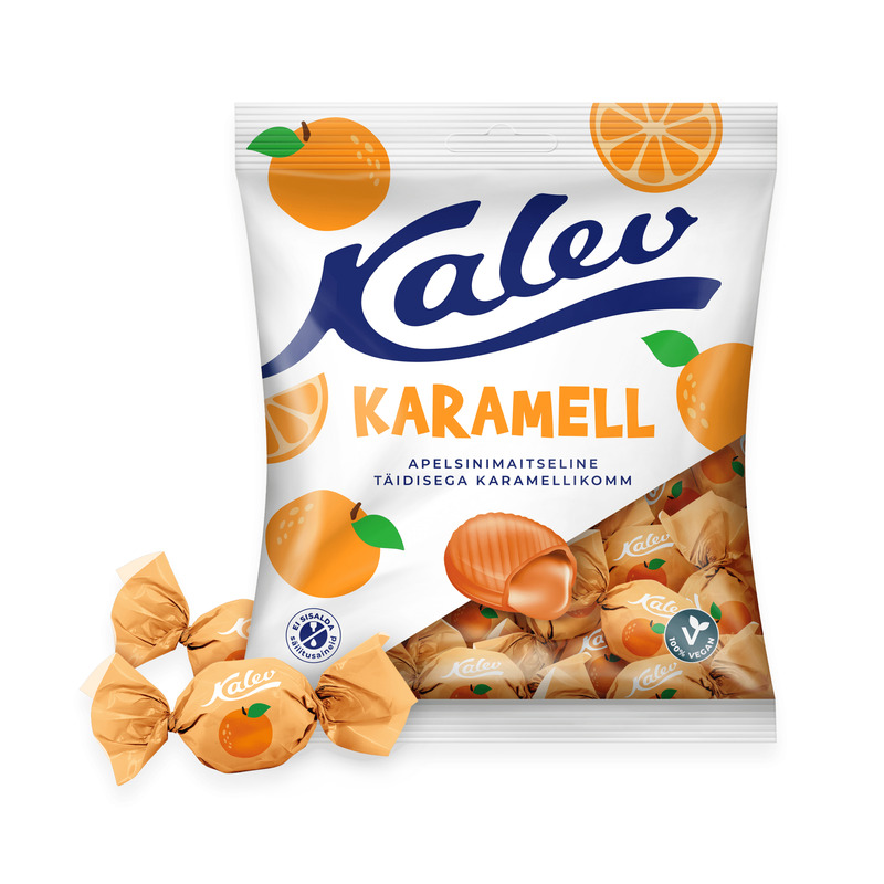 Karamell apelsini, KALEV, 120 g