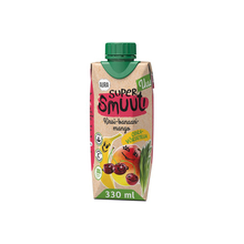 Supersmuuti Kirsi-banaani-mango, AURA SMOOTHIE, 330ml