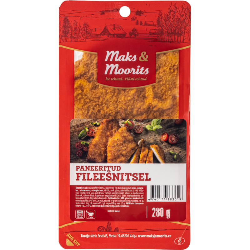 Paneeritud fileešnitsel, MAKS & MOORITS, 280 g